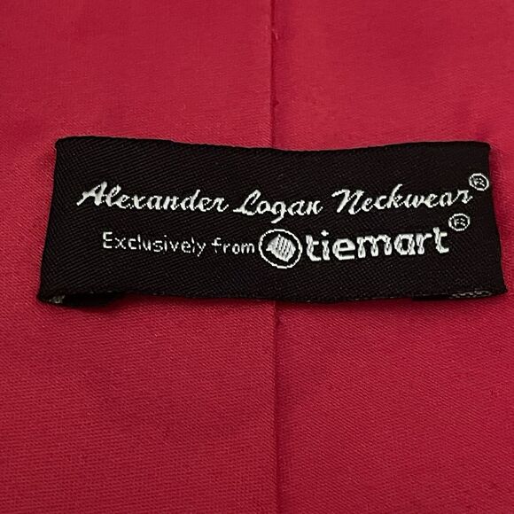 Alexander Logan Red 100% Polyester Men’s Neck Tie Made In China ￼ - Picture 9 of 10